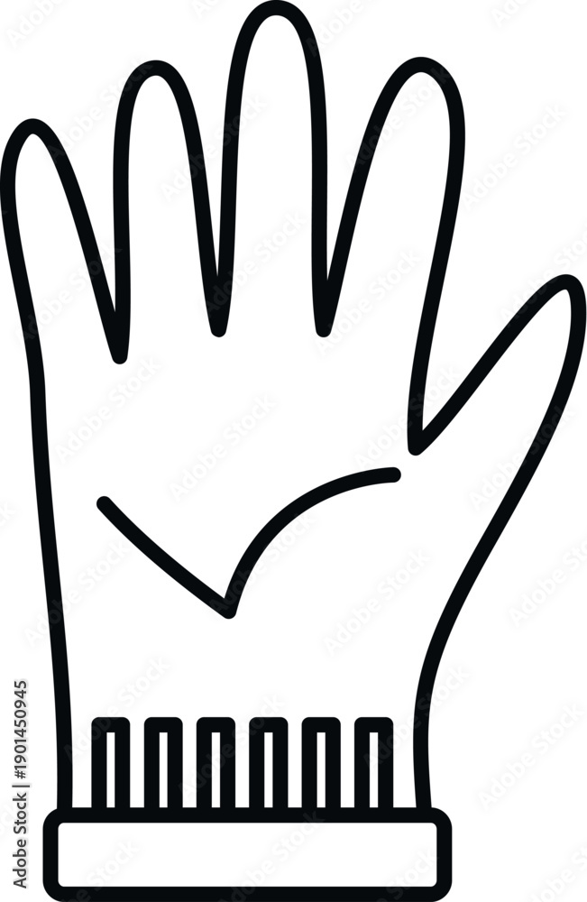 Obraz premium Hand glove icon outlining safety and cleanliness for domestic tasks
