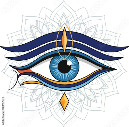 Third Eye Symbol with Mandala Background and Spiritual Significance.