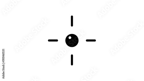 Black and white target symbol icon.