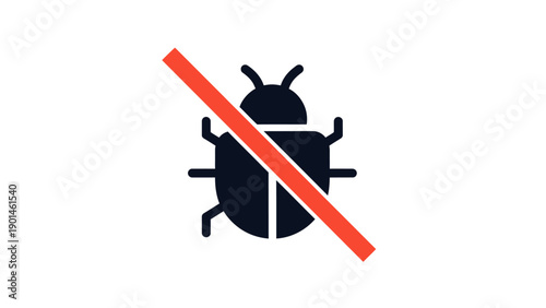 Black bug with red line.