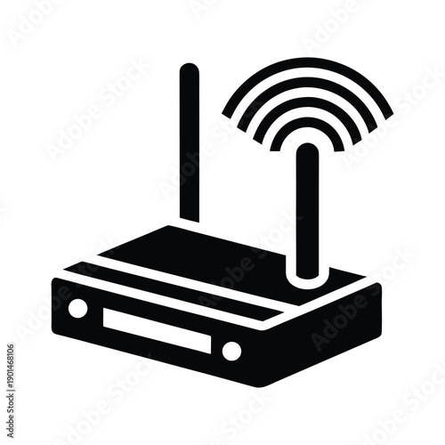 Wireless router icon on white background