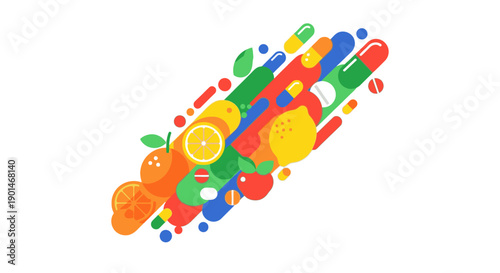 Vibrant Fruit Splash with Citrus and Berries.