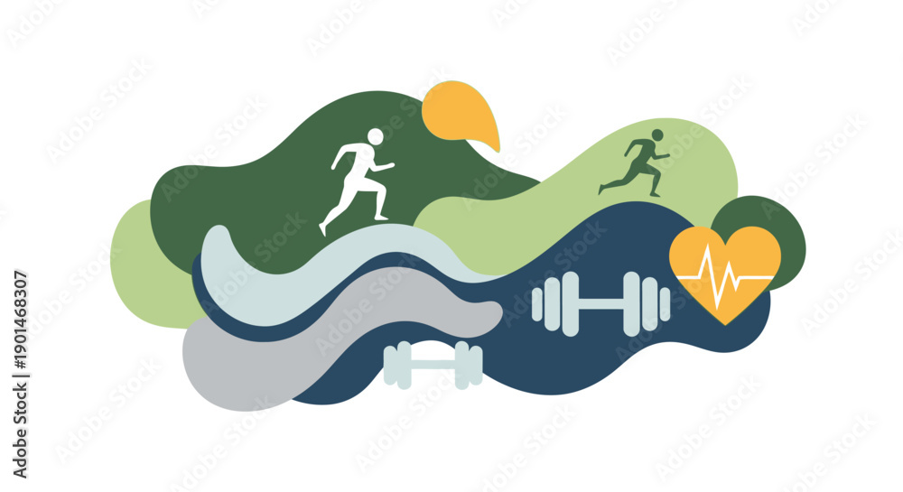 Obraz premium Healthy Lifestyle Concept with Fitness and Outdoor Activities.
