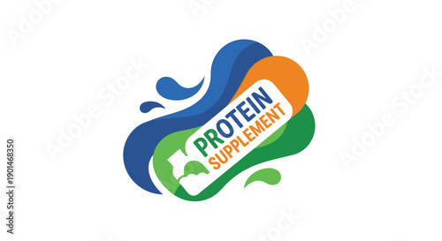 Colorful Protein Supplement Logo Design Element.