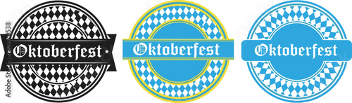Oktoberfest with checkered patterns and text festival celebration german bavarian