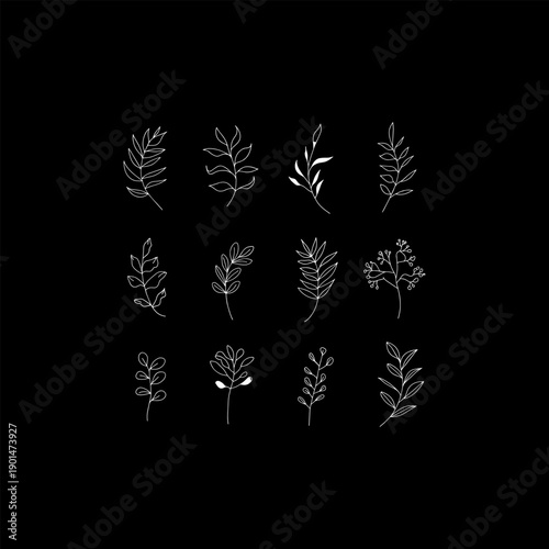 black silhouette of a flower bundle.