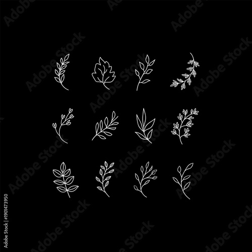 black silhouette of a flower bundle.