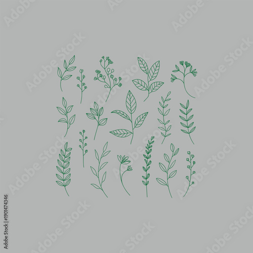 green floral background green leaves on a white, black and white abstract background bundle collection.
