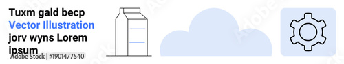 Cloud, gear, and carton box suggest technology, automation, cloud computing, data storage, process optimization, software development. Ideal for IT services innovation and a simple landing page