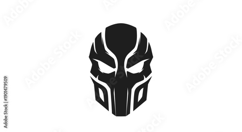 Abstract black mask design on white