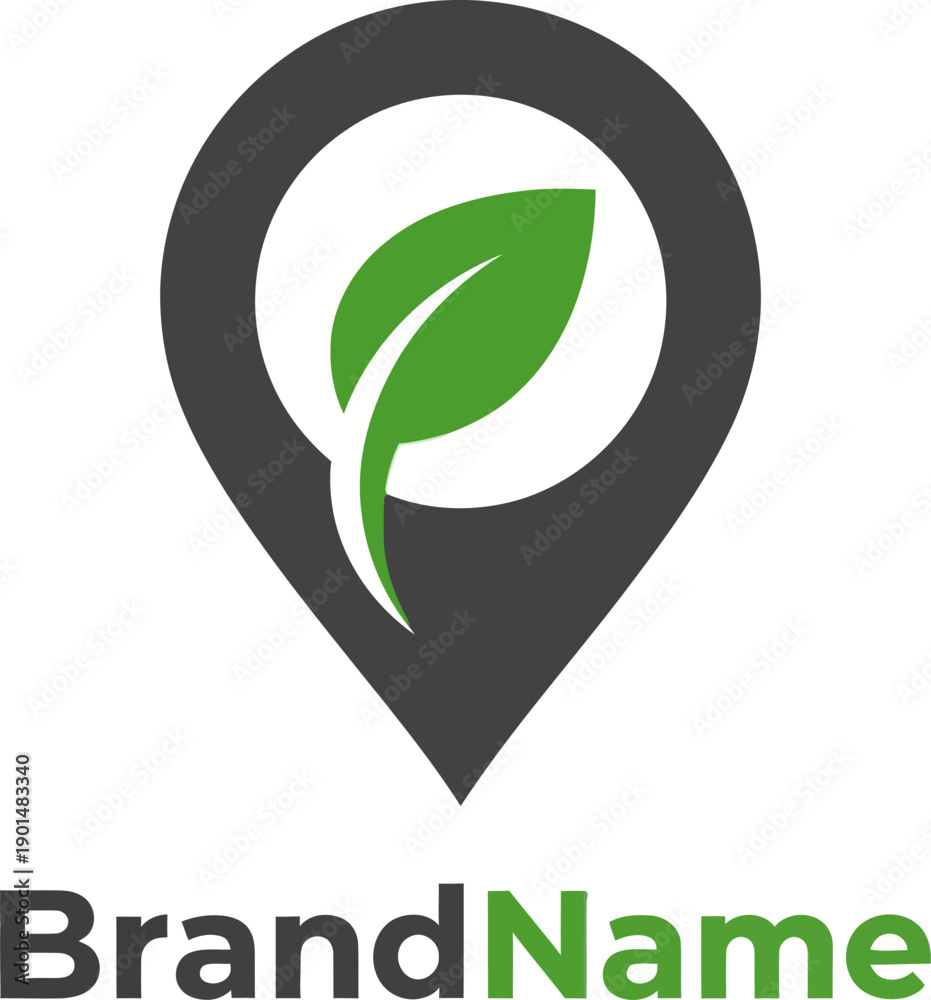 Obraz premium Eco friendly brand logo with leaf.
