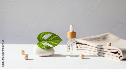 Minimal eco concept with natural elements and clean background, sustainability and green lifestyle theme