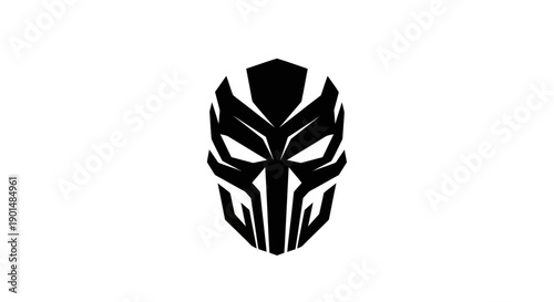 Abstract black mask design on white