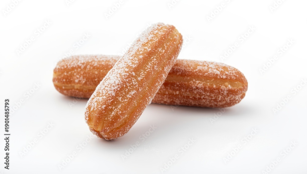 Fototapeta premium Three Dutch oliebollen, a traditional New Year's Eve treat, on a white background