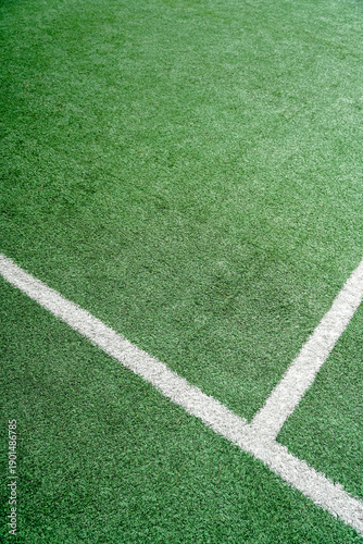 Green soccer field. Football sport background 