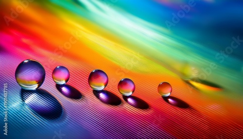 Abstract Image Of Transparent Orbs Reflecting Vibrant Multicolored Light Arranged On Smooth Colorful Lines Against A Gradient Background Perfect As A Vibrant Desktop Background Or Wallpaper
