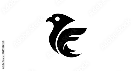 Abstract falcon silhouette design