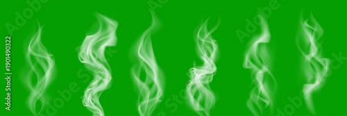 Wide smoke clouds overlay on green background
