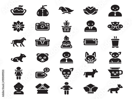 Beautiful black silhouette collection with a stunning and gorgeous minimal graphic design