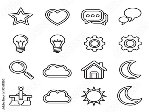 Nice classic outline elements set for a dynamic and timeless graphic layout