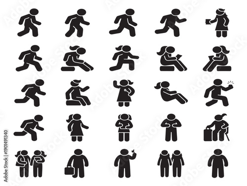 Beautiful action based silhouettes illustrating energetic lifestyle moments