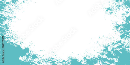 A blue grunge Christmas frame design featuring abstract winter snowflakes and water splash waves with holiday bubble patterns for a cold seasonal celebration vector illustration