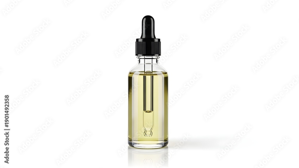 Naklejka premium Clear Glass Dropper Bottle for Serum and Essential Oil Packaging Mockup