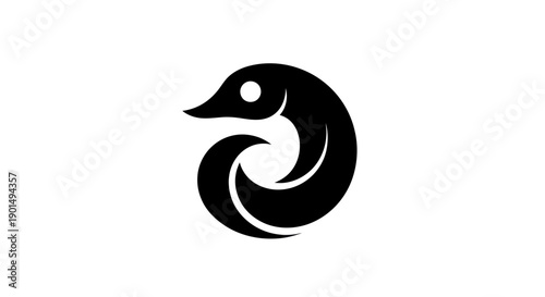 Abstract goose silhouette on white background