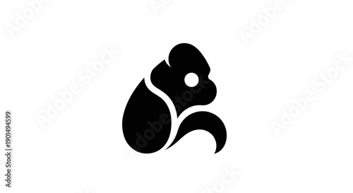 Abstract gorilla silhouette on white background