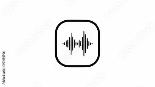 Sound Wave Icon Black Outline.