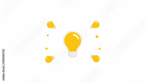 Yellow light bulb with small bulbs.
