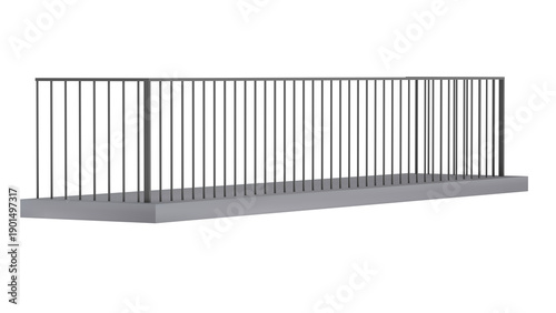 balcony with railing isolated