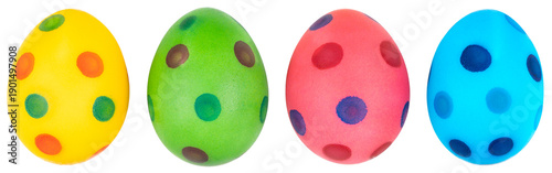Colorful Easter eggs on transparent background