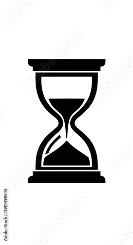 Timeless Passage of Time: The hourglass, a classic symbol of time's relentless flow, captured in a stark black and white composition. A simple yet profound depiction.