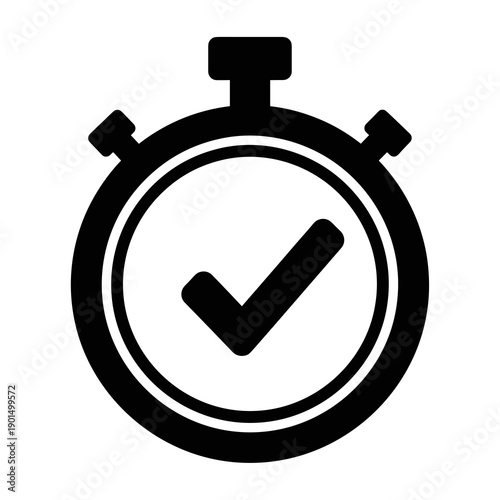 Accurate Time: A simple yet impactful image of a stopwatch, symbolizing precision and efficiency, with a check mark affirming the successful completion of a task.