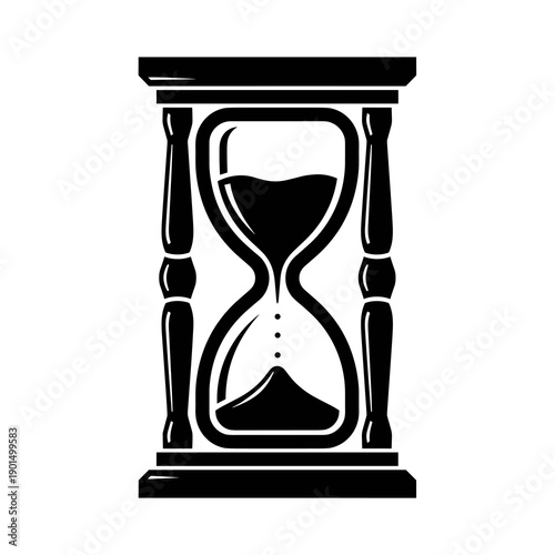 Hourglass Icon: A classic black and white hourglass, with sand trickling through, symbolizes the passage of time.