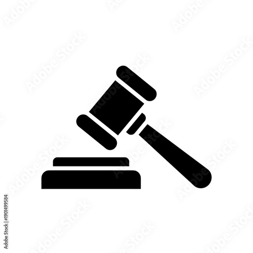 Judgement Symbol: A stark silhouette of a gavel resting on its block, representing justice, law, and order.