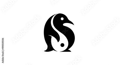 Abstract penguin yin yang design
