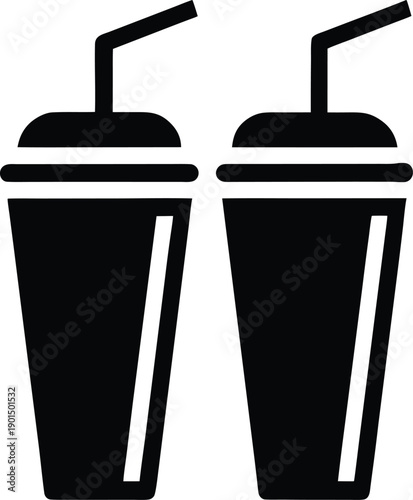 Refreshing Drinks Vector Icon Set, Beverage Illustration