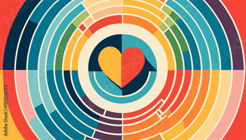 colorful heart symbol at th...