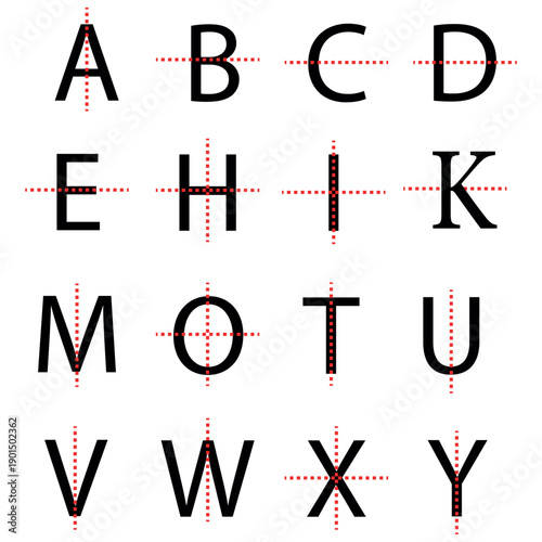 Symmetry lines concept in math. Vector illustration.