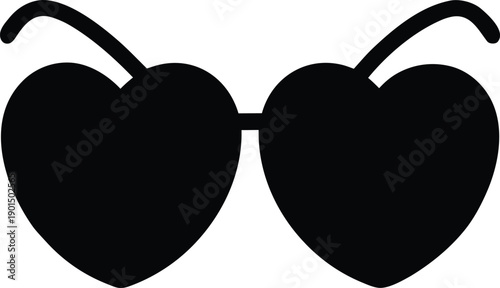 Heart Shaped Sunglasses Icon Vector Illustration Design Element