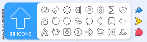 Share arrow icons. Interest rate, AI generate, Inflation icons. Set of Download, Synchronize and Recycle icons. Undo, Refresh and Login symbols. Sign out, download and Upload. Vector