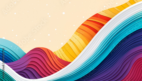 vibrant wavy ridges in red ...