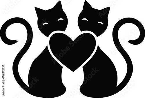 Cute Cats With Heart Shape