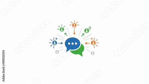 Colorful chat speech bubble icon.