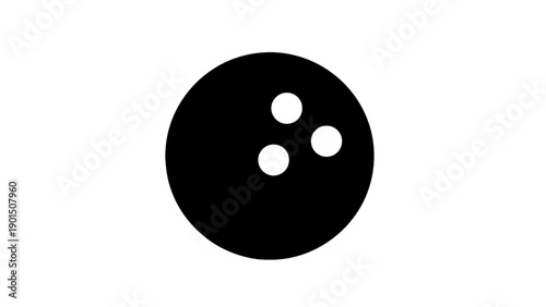 Vector illustration of a classic black bowling ball with three finger holes, on transparent background, perfect for sports game designs and icons