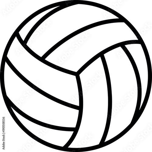 Volleyball vector silhouette, black and white cricut design for sports leagues and athletic team logos