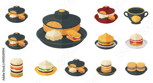 Assortment of Deliciously Crafted Pastries and Desserts in Minimalist Style