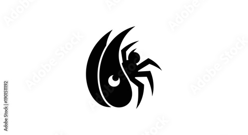 Abstract spider and eye symbol
